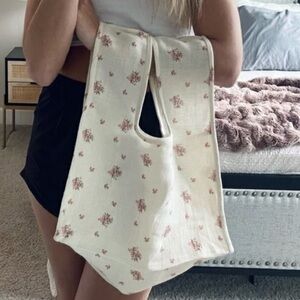 LOVESHACKFANCY Floral Cream Tote Bag